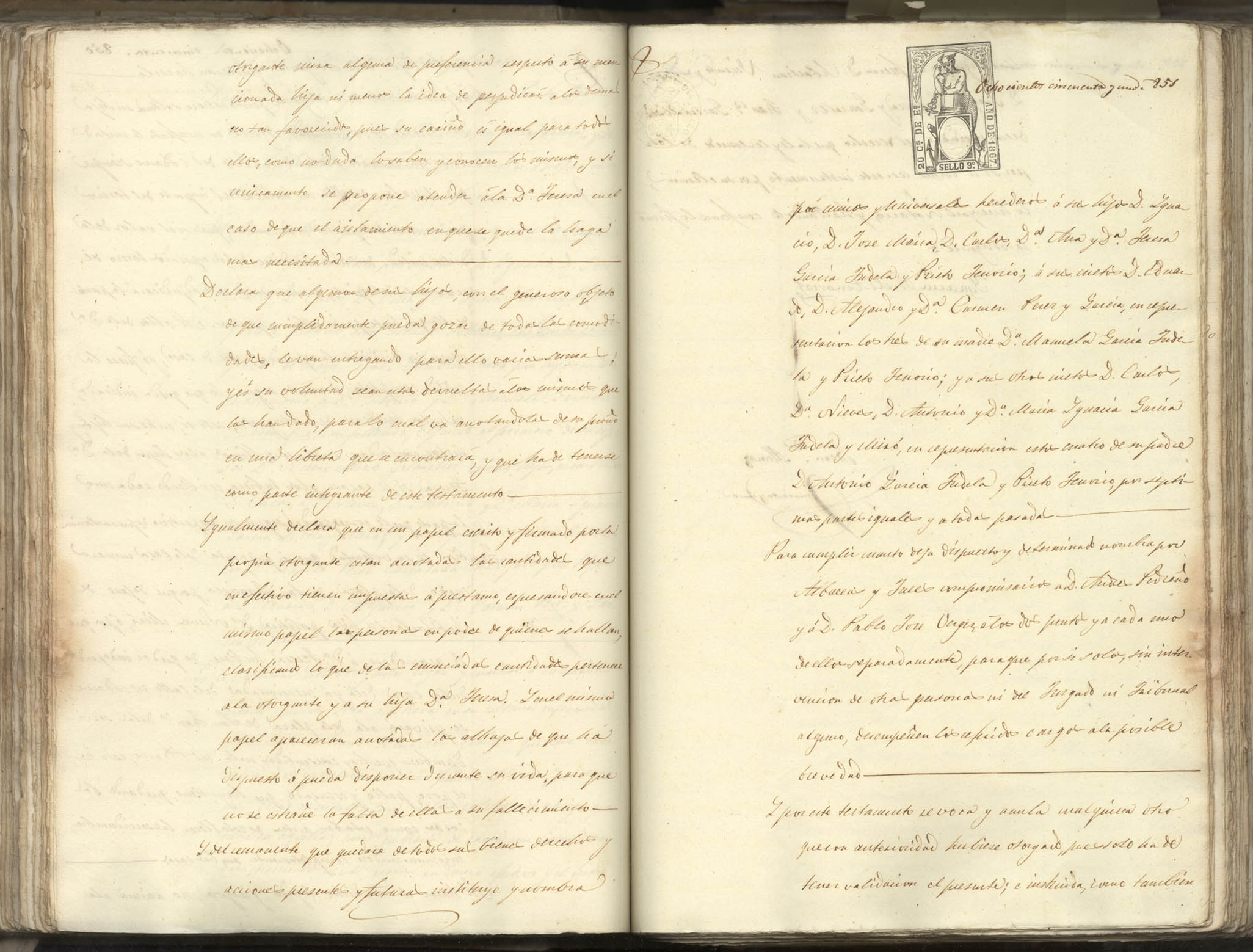 Registro de Bernardino Alcaraz, Cartagena. Tomo II. Año 1867.